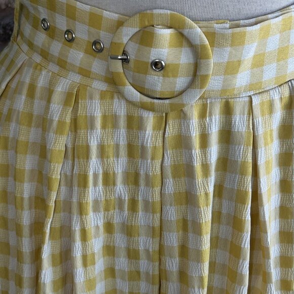 Mable Gold White Checkered Vintage Inspired Rockabilly Full Skirt Size Small - Picture 6 of 9
